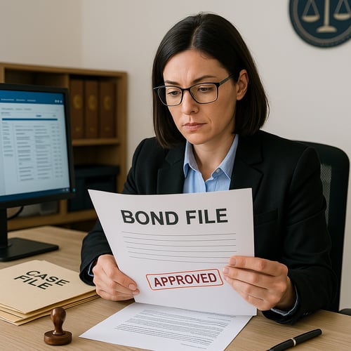 A person sitting at a desk holding a bond file

AI-generated content may be incorrect.